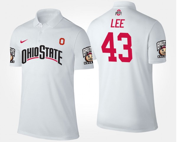 Ohio State Buckeyes Darron Lee Men's #43 White College Football Polo 2404KUCV6